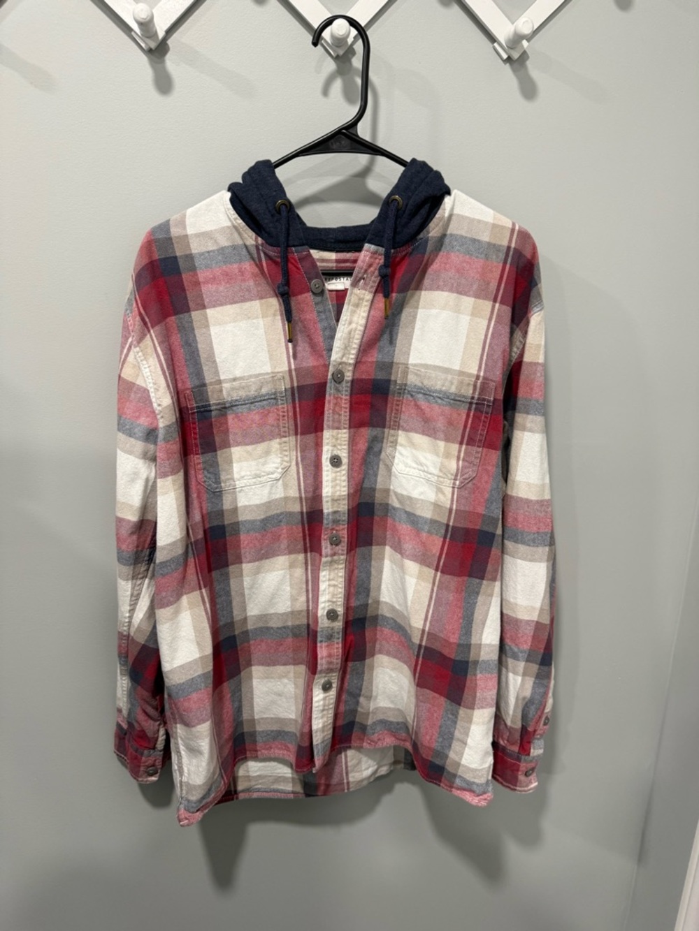 Mens Aeropostale hooded flannel size large